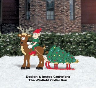 Tree-Hauling Reindeer Pattern - The Winfield Collection