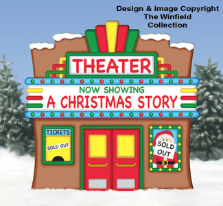 Gingerbread Movie Theater Woodcraft Pattern - The Winfield Collection