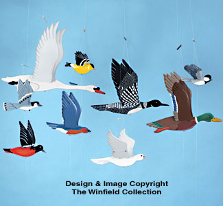 9 Wild Bird Wind Mobile Patterns Set #3