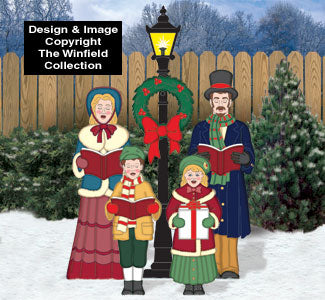 Farbiges Posterset „Viktorianische Caroling-Familie“