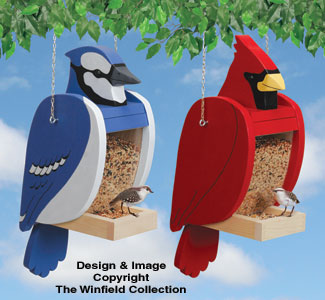Cardinal & Blue Jay Shaped Feeder Set (W1886, 1887) - The Winfield Collection