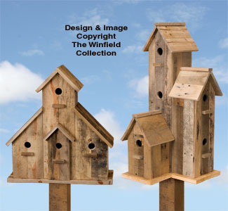 Pallet Wood Birdhouse Plans Set (W1973 & 1974) - The Winfield Collection