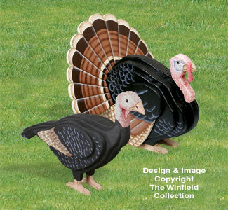 3D Life-Size Turkeys Pattern Set (W1254YD, W1445YD)