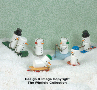 Miniatur-Schneemänner/Pinguine-Musterset