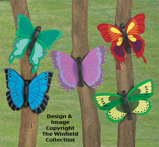Giant Bright Butterflies Wood Pattern - The Winfield Collection