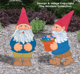 Large Garden Gnomes 1 & 2 Pattern Set (YD254 & 255)