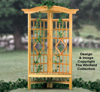 Corner Trellis Bench Woodworking Plan