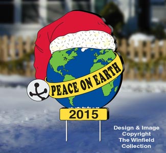 Peace on Earth Yard Sign Wood Pattern - The Winfield Collection