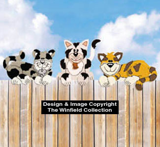 Layered Fence Cats Pattern - The Winfield Collection