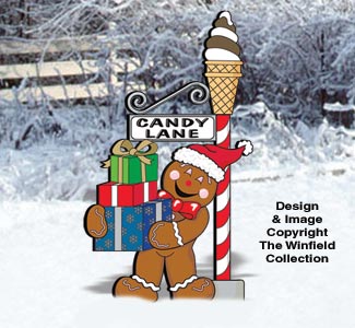 Gingerbread Candy Lane Sign Post Pattern - The Winfield Collection