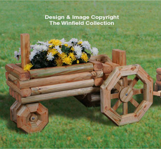 Image of Large wooden tractor planter